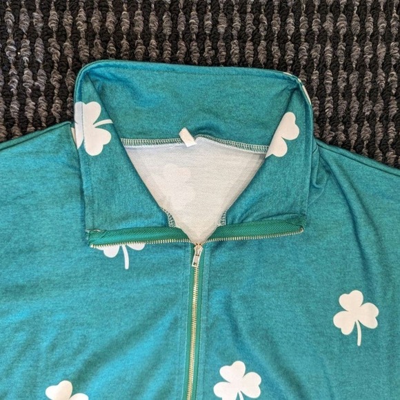Lucky Clover 1/4 Zip Pullover for St Patrick's Day Outfit Size XL women's - Picture 3 of 4